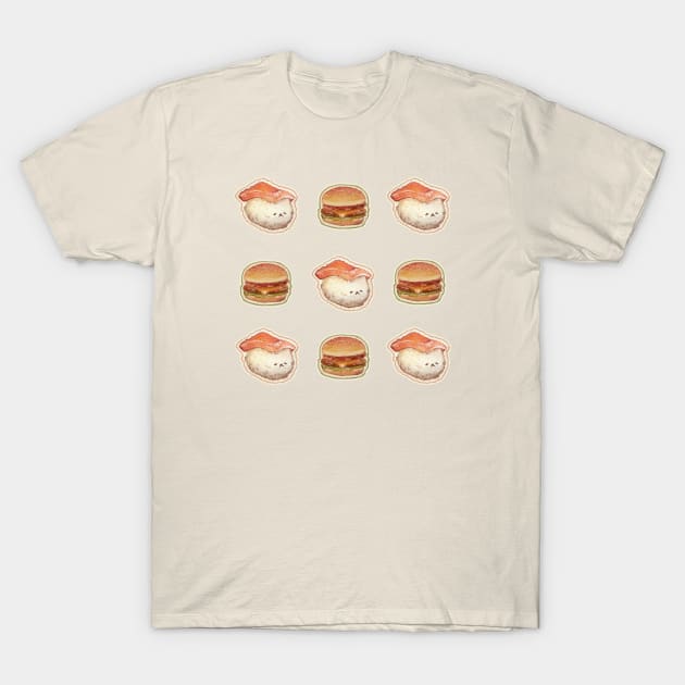 Sushi Burger T-Shirt by Katfish Draws